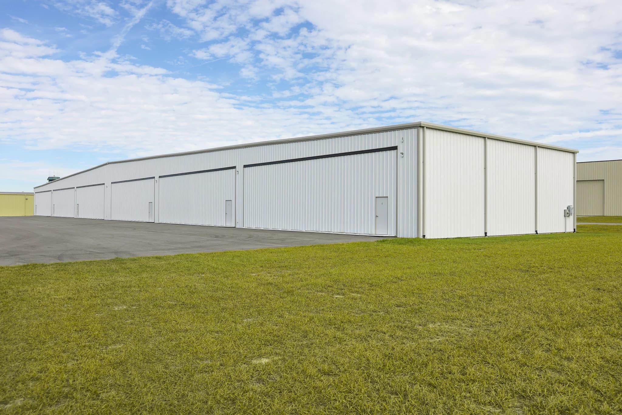Ocala Airport hangar complex showing multiple bays with sliding doors