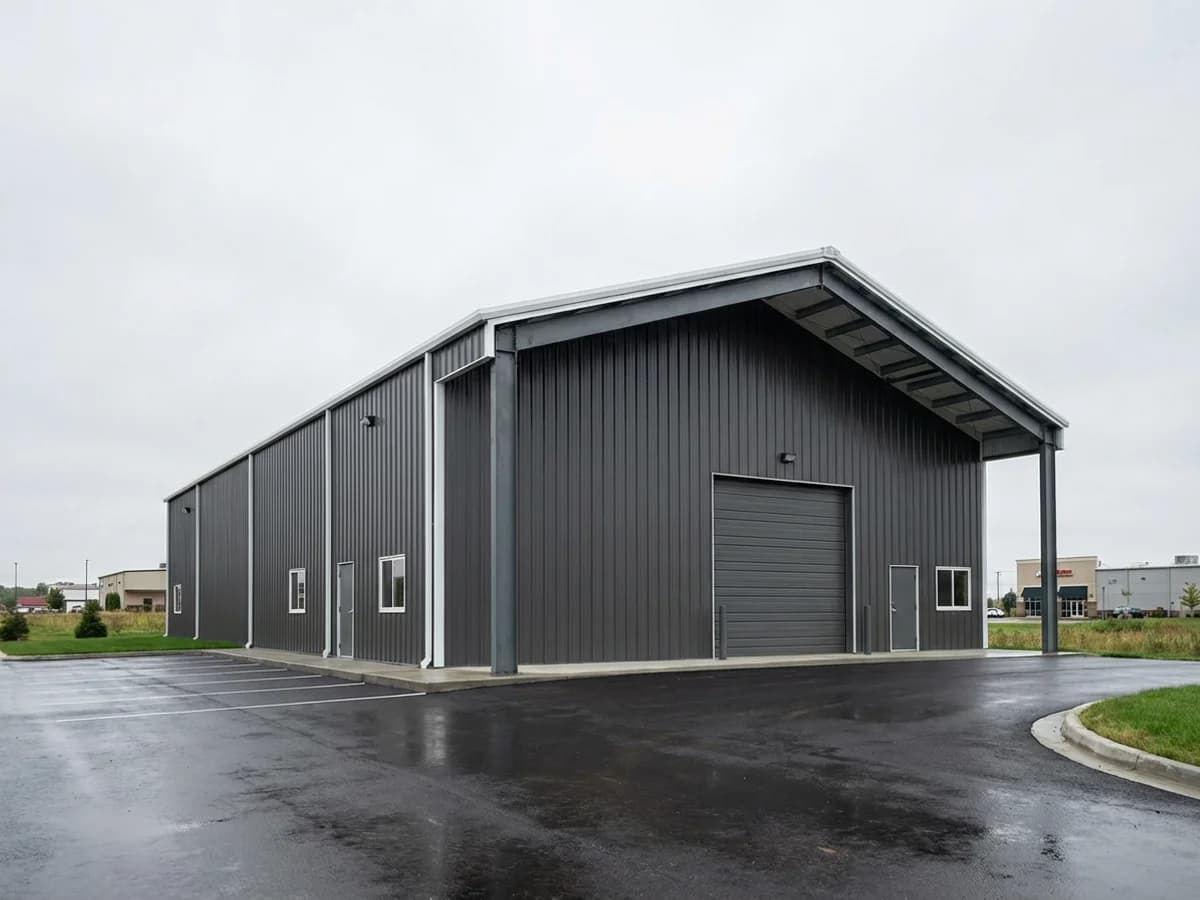 Commercial gable steel warehouse