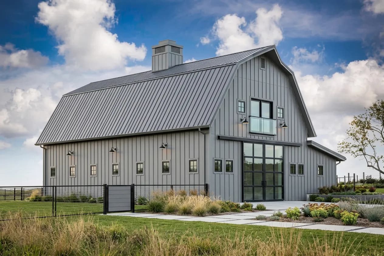 Gambrel style steel building