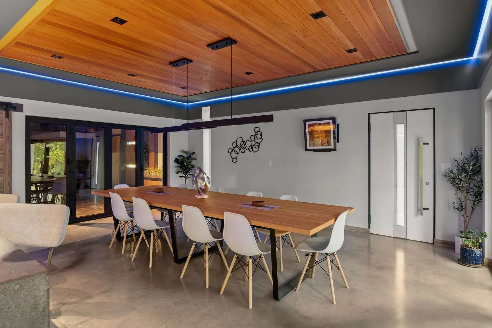 Dining room with warm evening ambiance