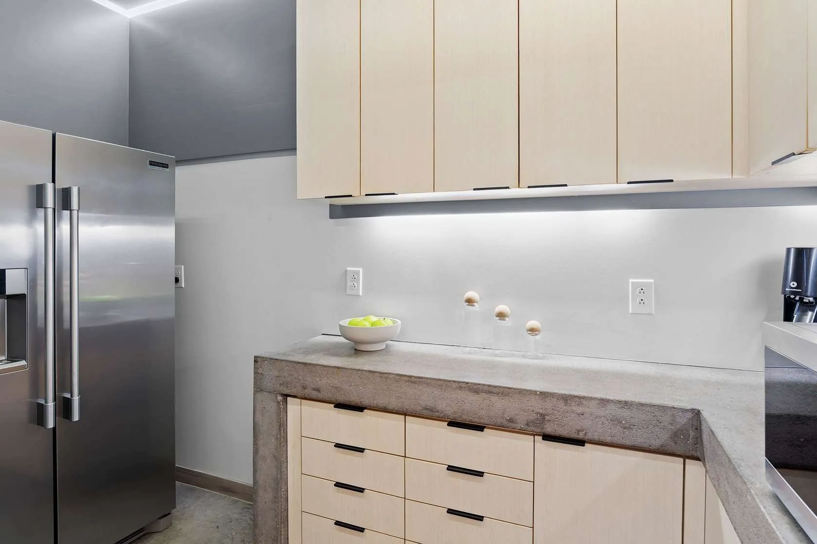 Walk-in pantry with custom shelving